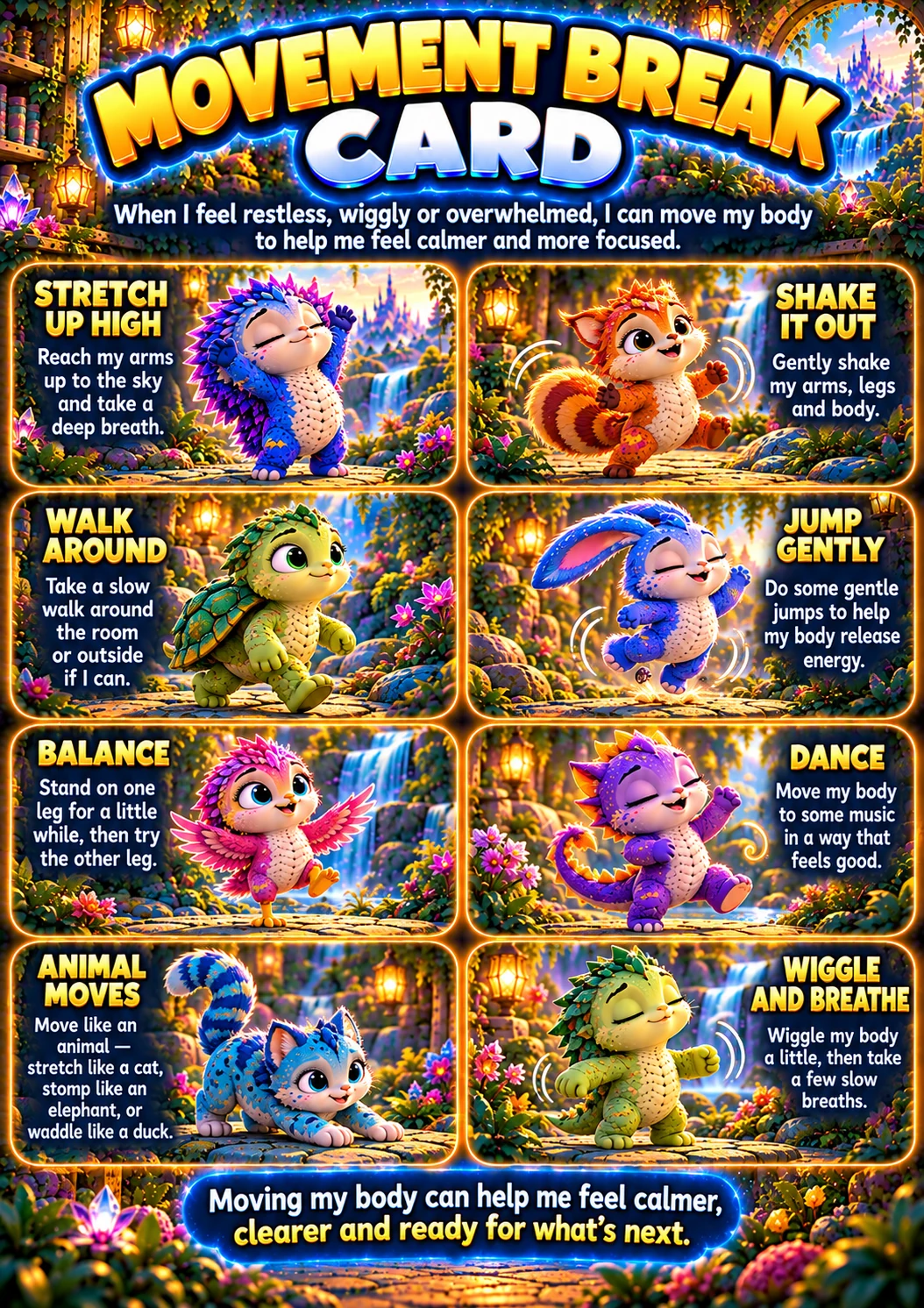 Movement Break Card Calm Corner resource