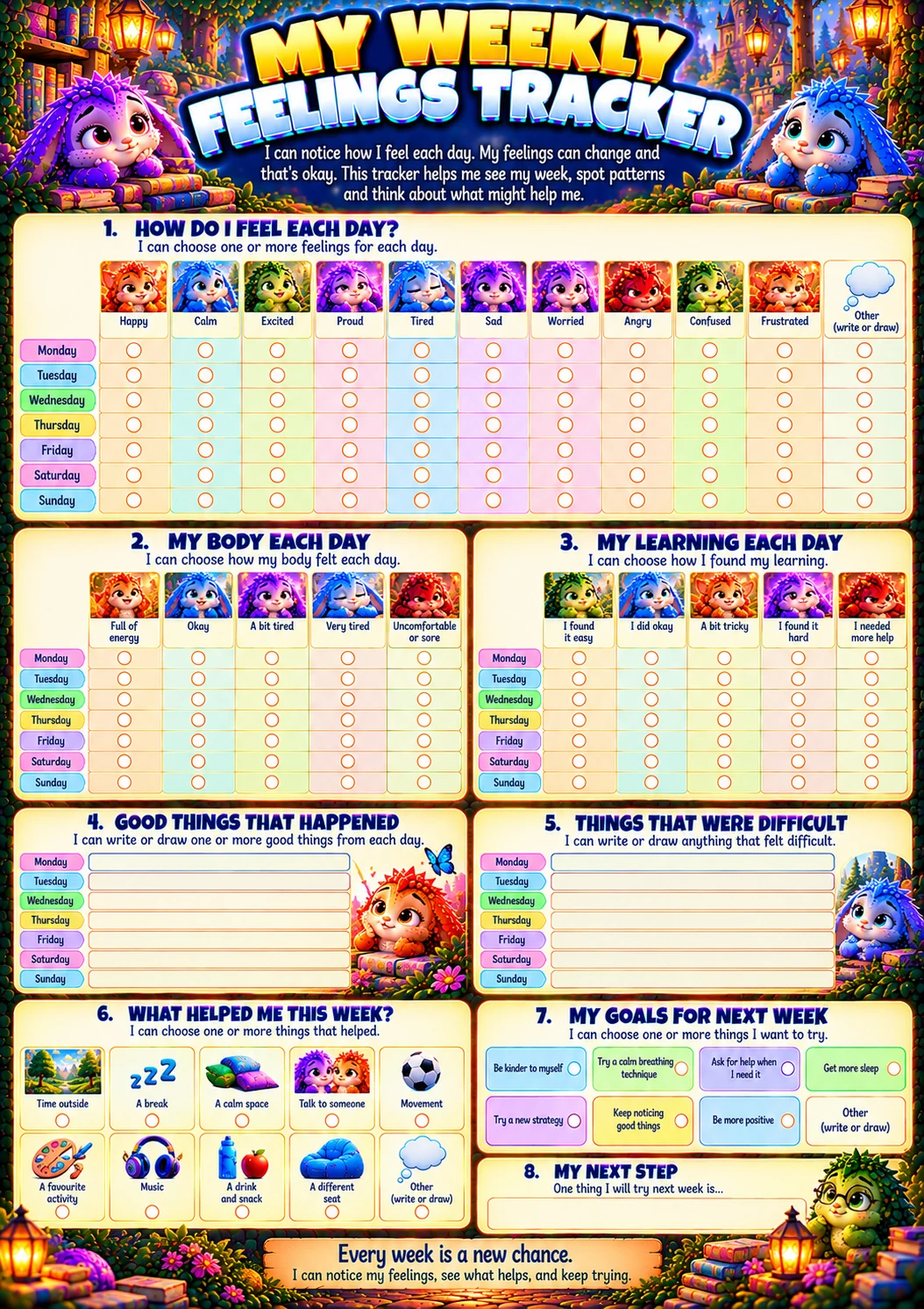 My Weekly Feelings Tracker