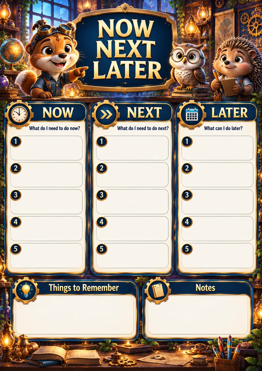 Now / Next / Later - Standard Planner