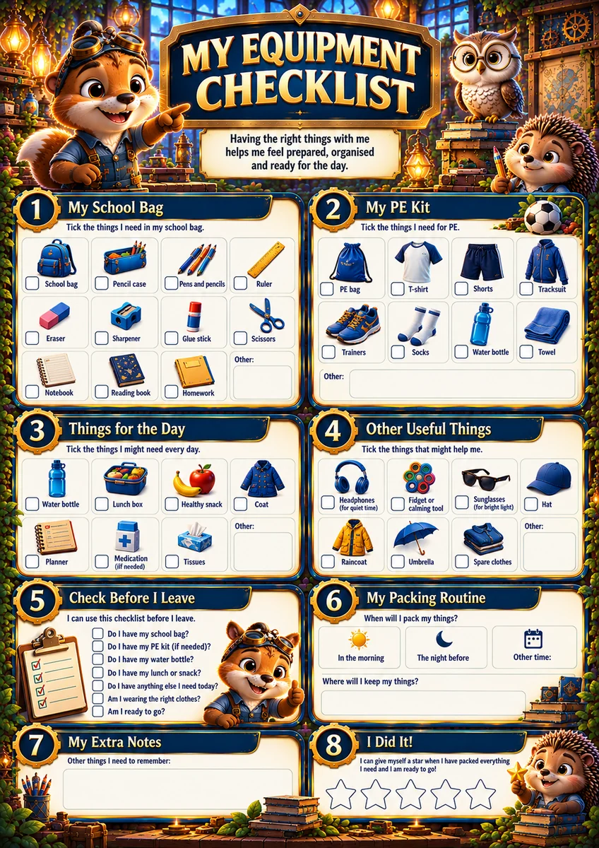 My Equipment Checklist