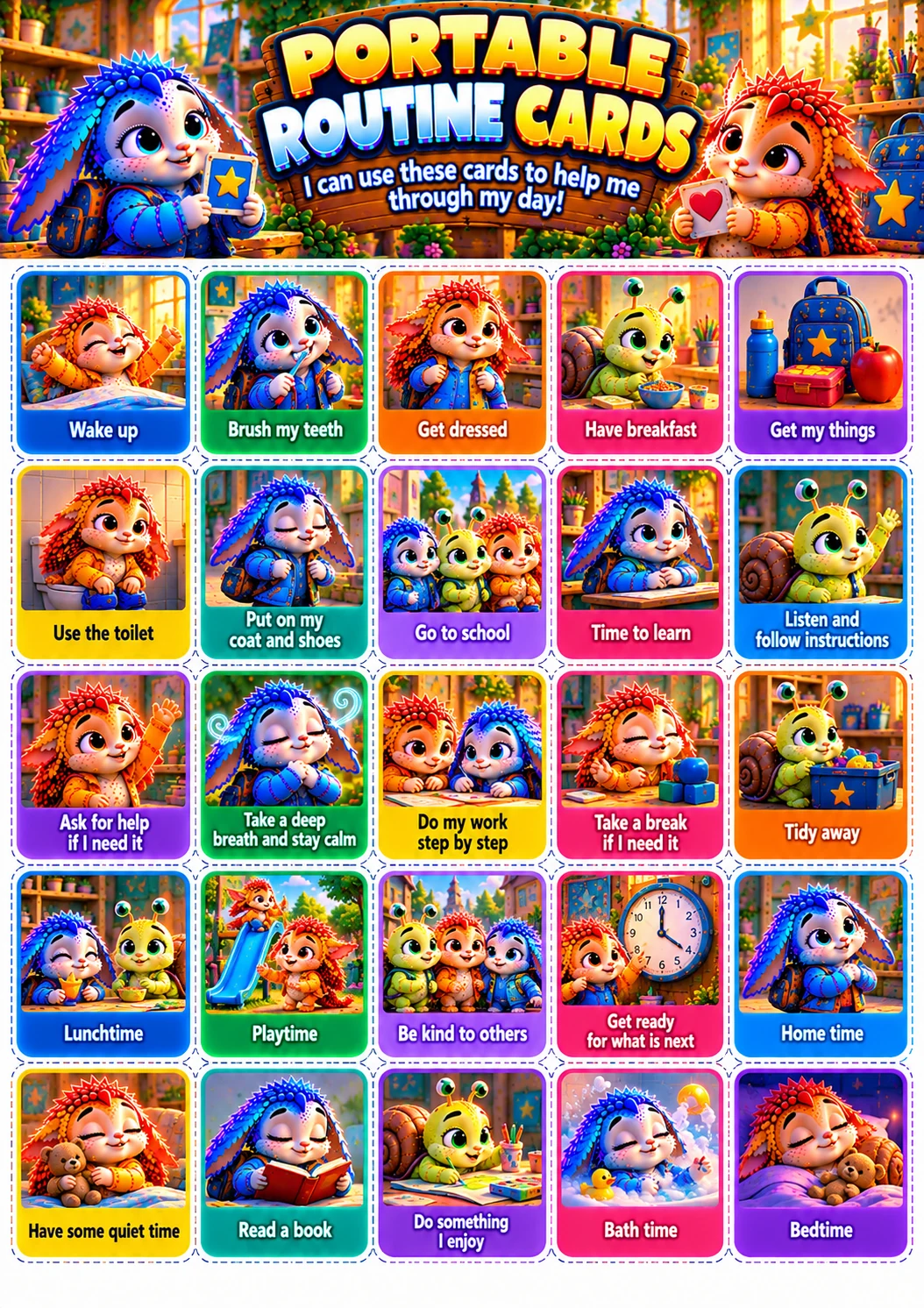 Portable Routine Cards